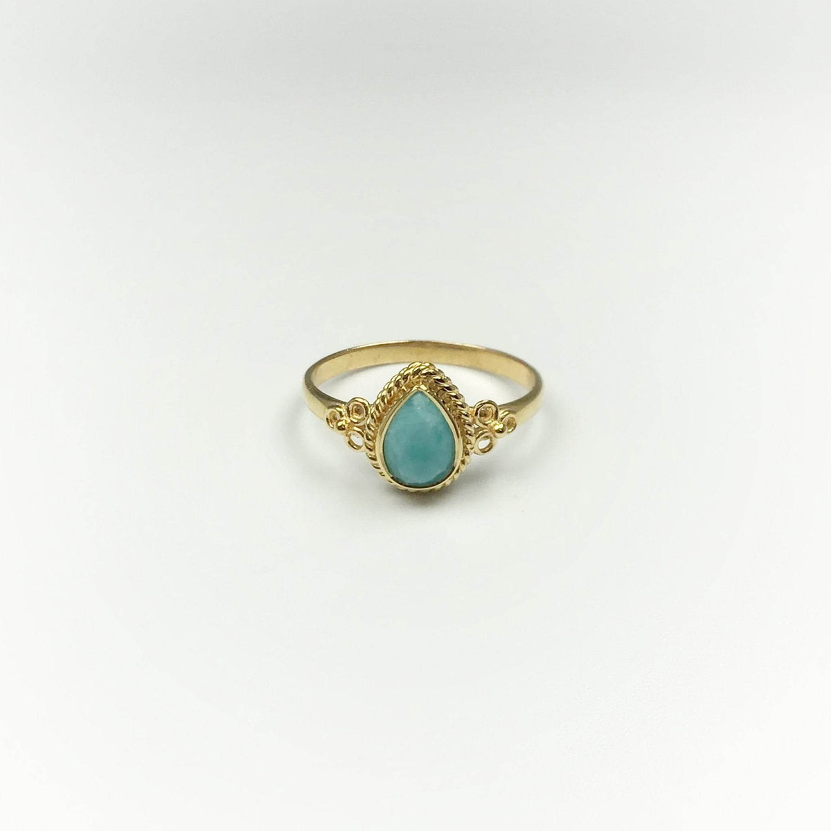 Amazonite Gold Finish Ring-Rocks and Gems Canada