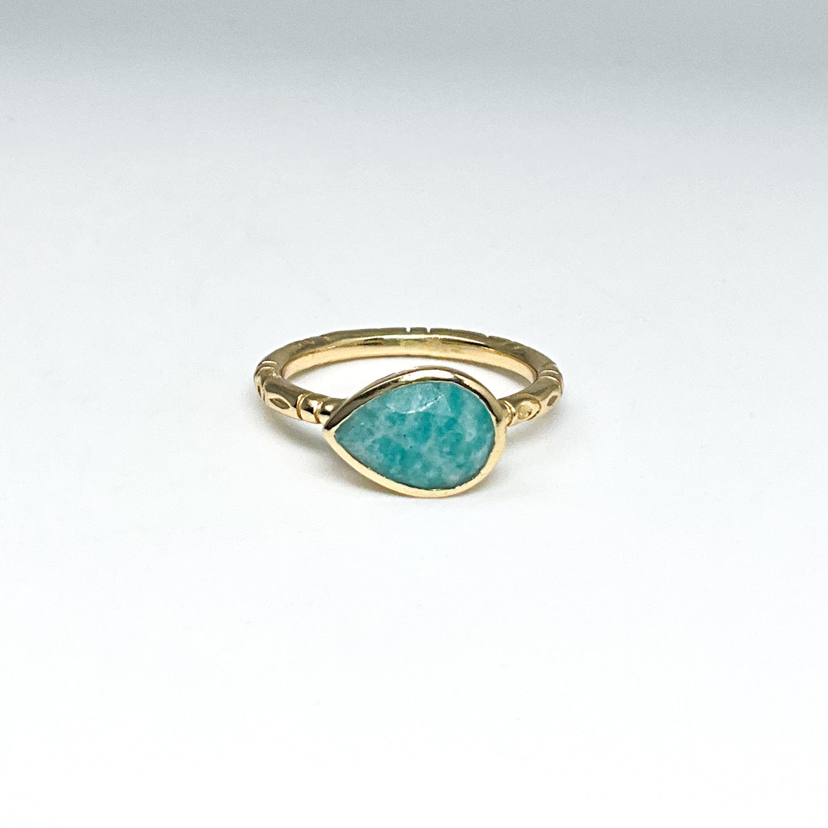 Amazonite Gold Finish Ring-Rocks and Gems Canada
