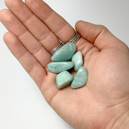Amazonite Small Tumbles Pouch-Rocks and Gems Canada