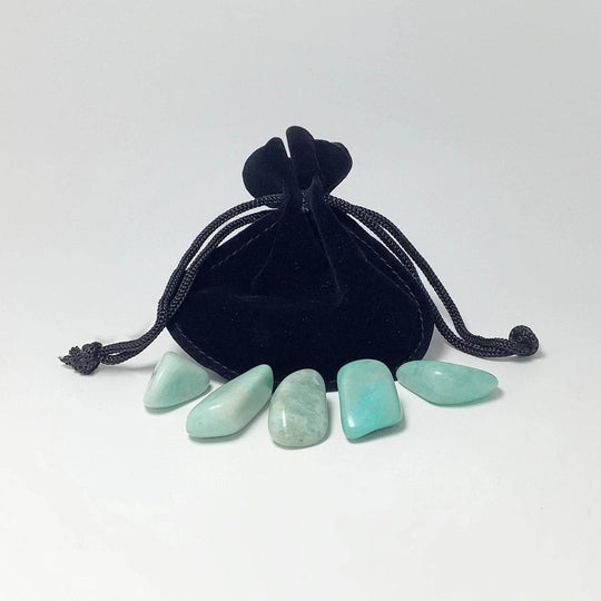 Amazonite Small Tumbles Pouch-Rocks and Gems Canada