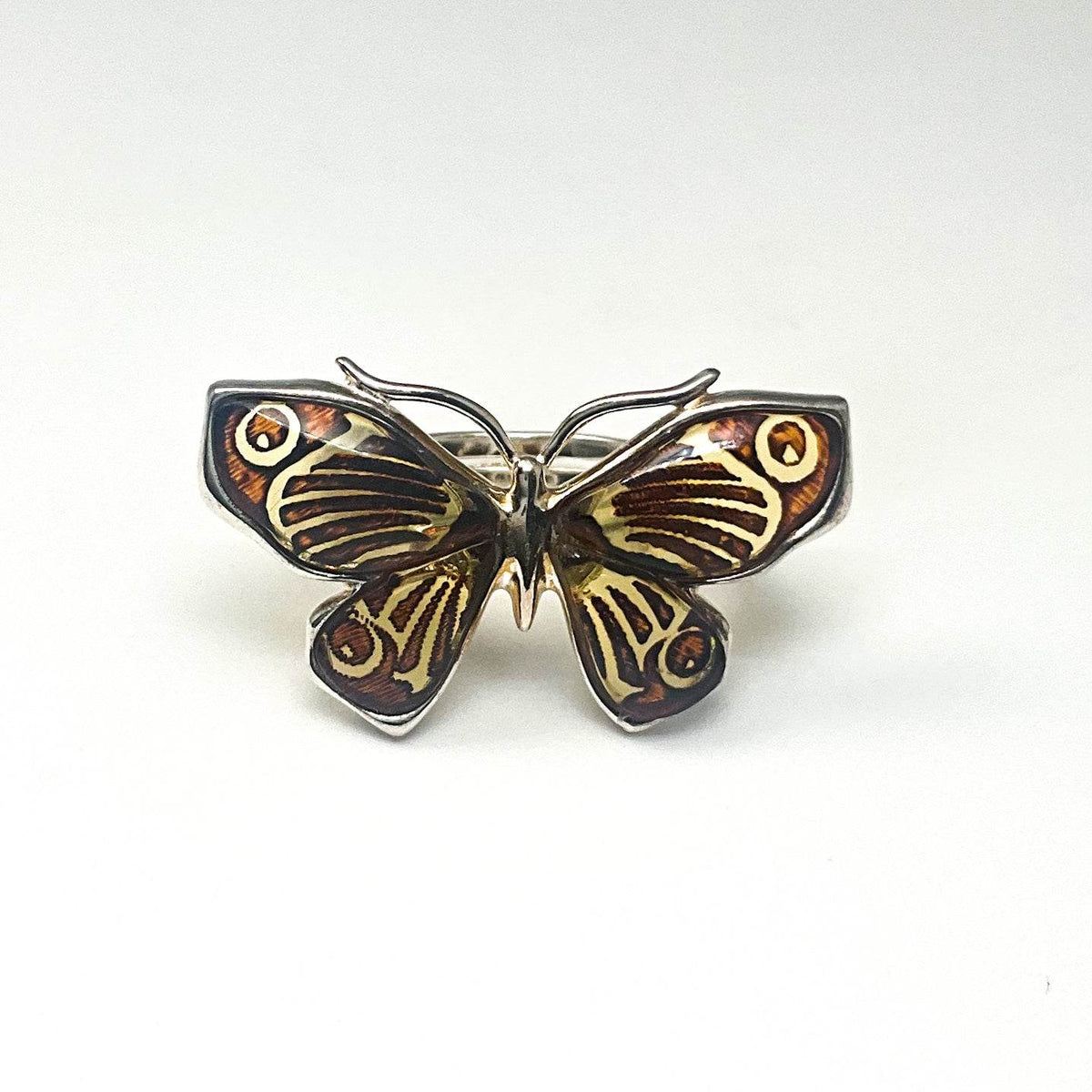 Amber Cameo Butterfly Ring-Rocks and Gems Canada