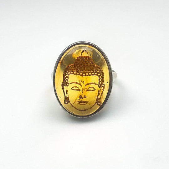 Amber Cameo Ring-Rocks and Gems Canada
