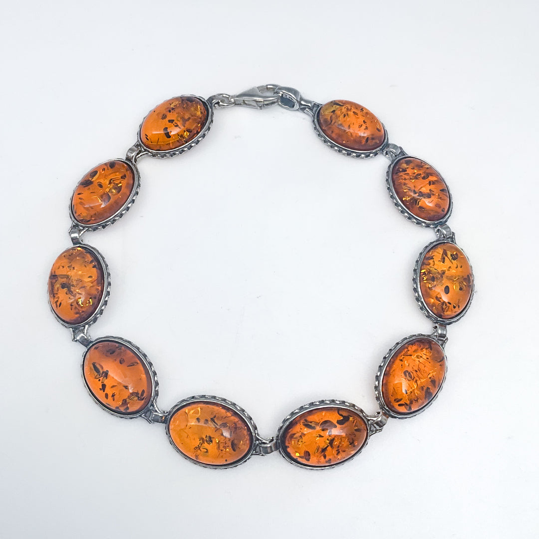 Amber Sterling Silver Bracelet | Rocks and Gems Canada