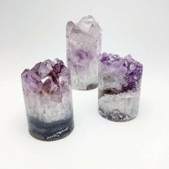 Amethyst Druze Cylinder Stand Up-Rocks and Gems Canada