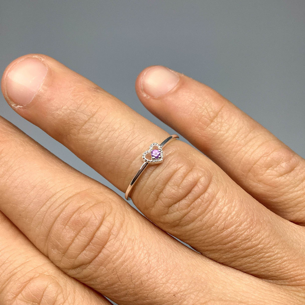 Amethyst Heart Ring-Rocks and Gems Canada
