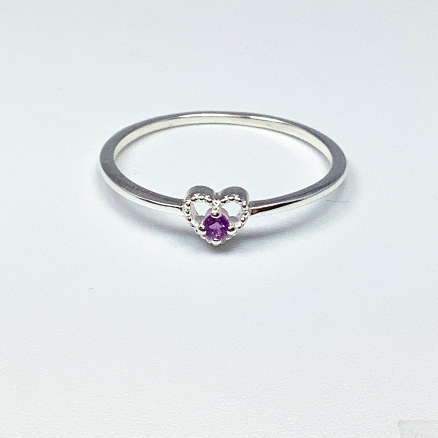 Amethyst Heart Ring-Rocks and Gems Canada