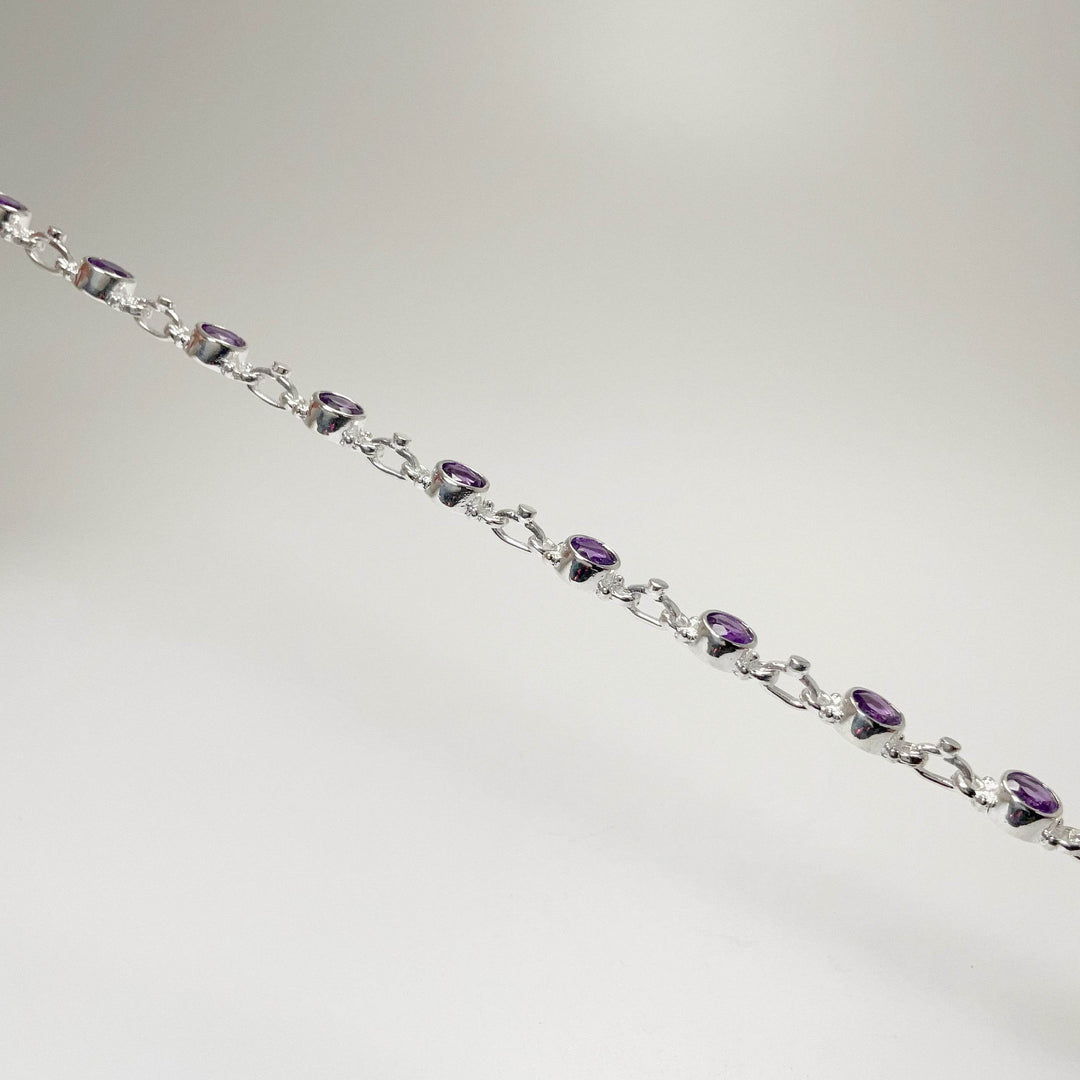 Amethyst Sterling Silver Bracelet-Rocks and Gems Canada