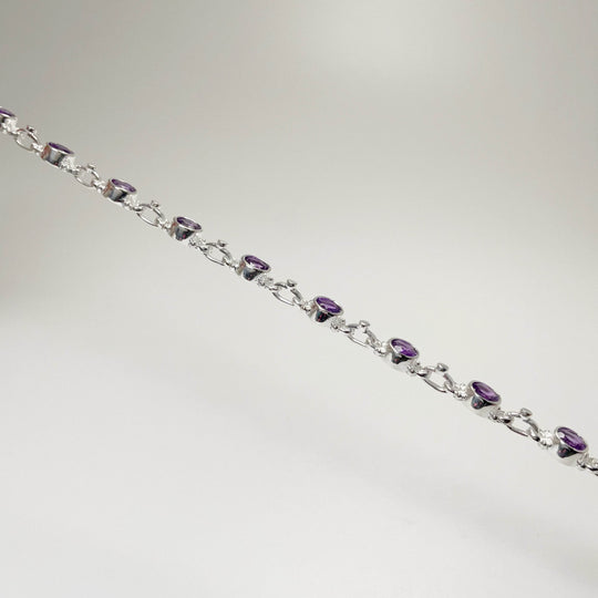 Amethyst Sterling Silver Bracelet-Rocks and Gems Canada