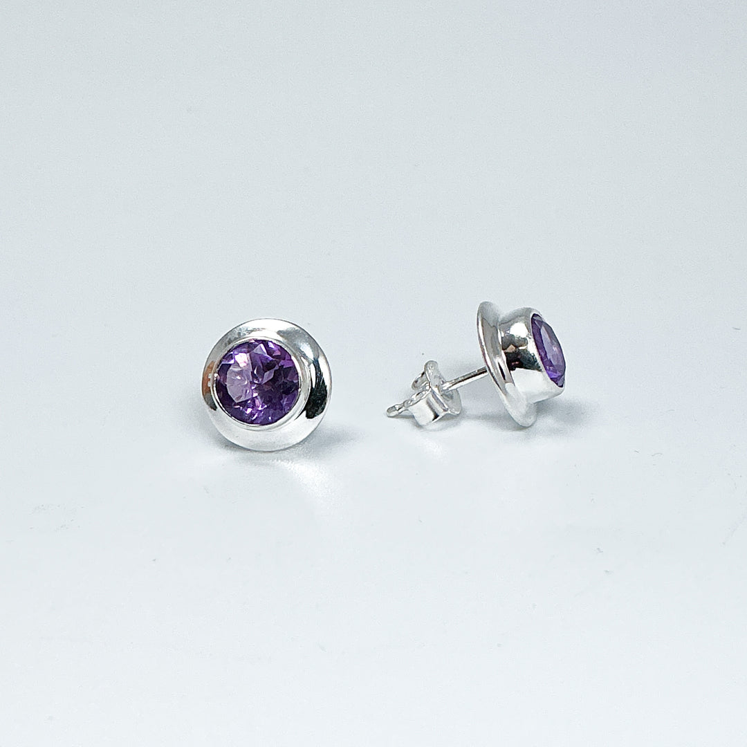 Amethyst Stud Earrings-Rocks and Gems Canada