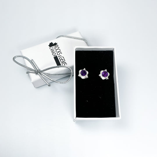 Amethyst Stud Earrings-Rocks and Gems Canada