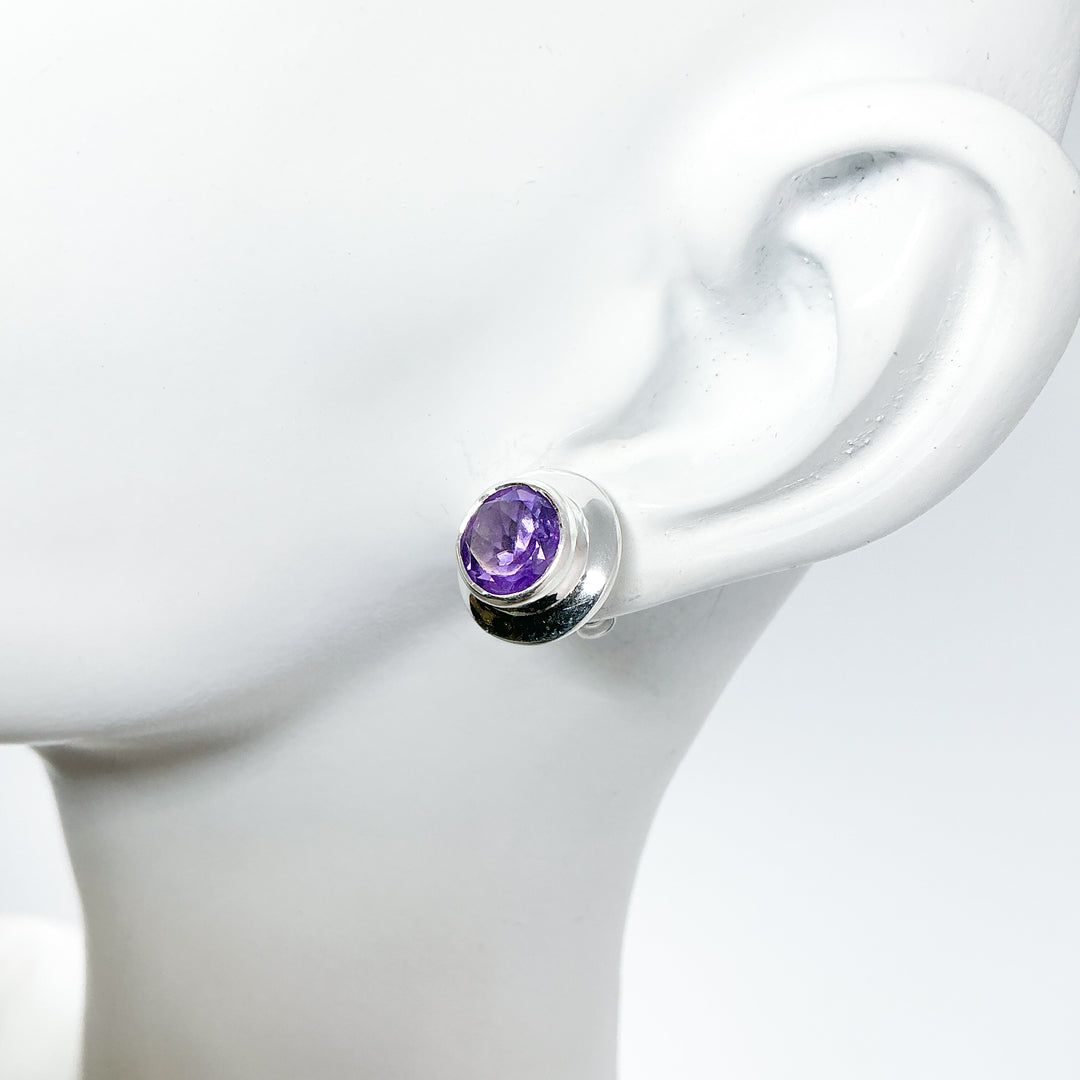 Amethyst Stud Earrings-Rocks and Gems Canada