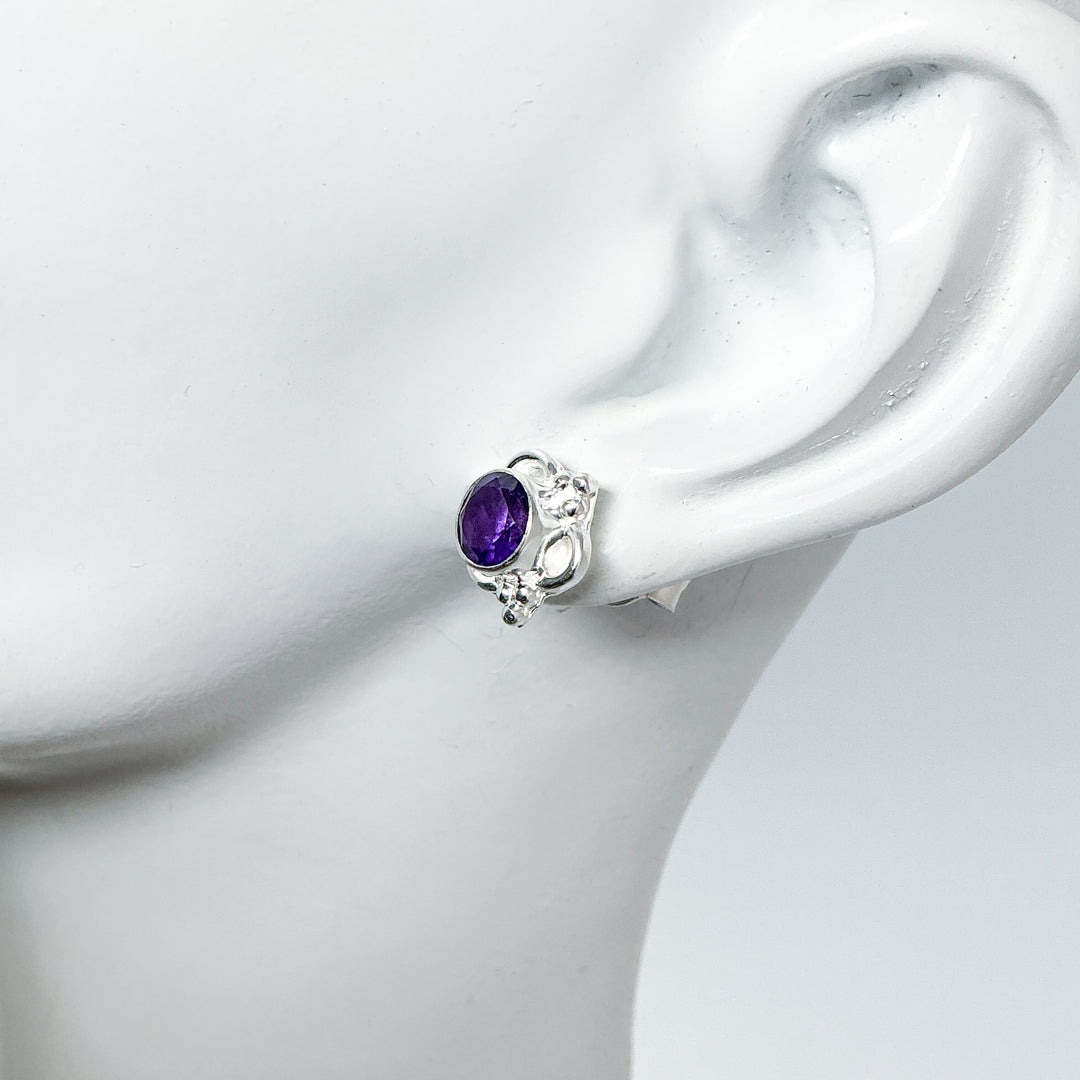 Amethyst Stud Earrings-Rocks and Gems Canada