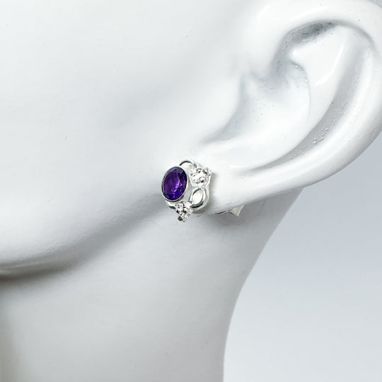 Amethyst Stud Earrings-Rocks and Gems Canada