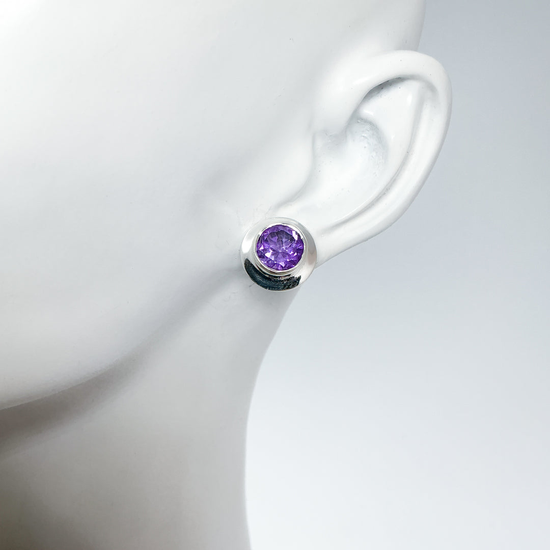 Amethyst Stud Earrings-Rocks and Gems Canada