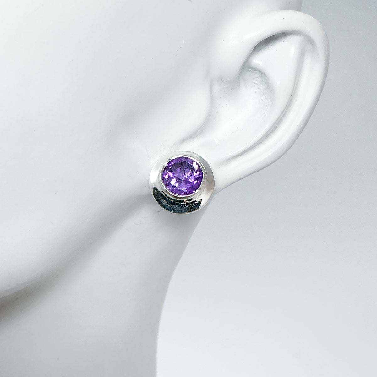 Amethyst Stud Earrings-Rocks and Gems Canada