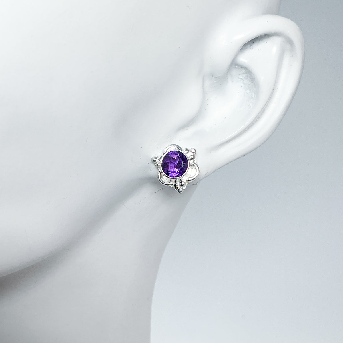 Amethyst Stud Earrings-Rocks and Gems Canada