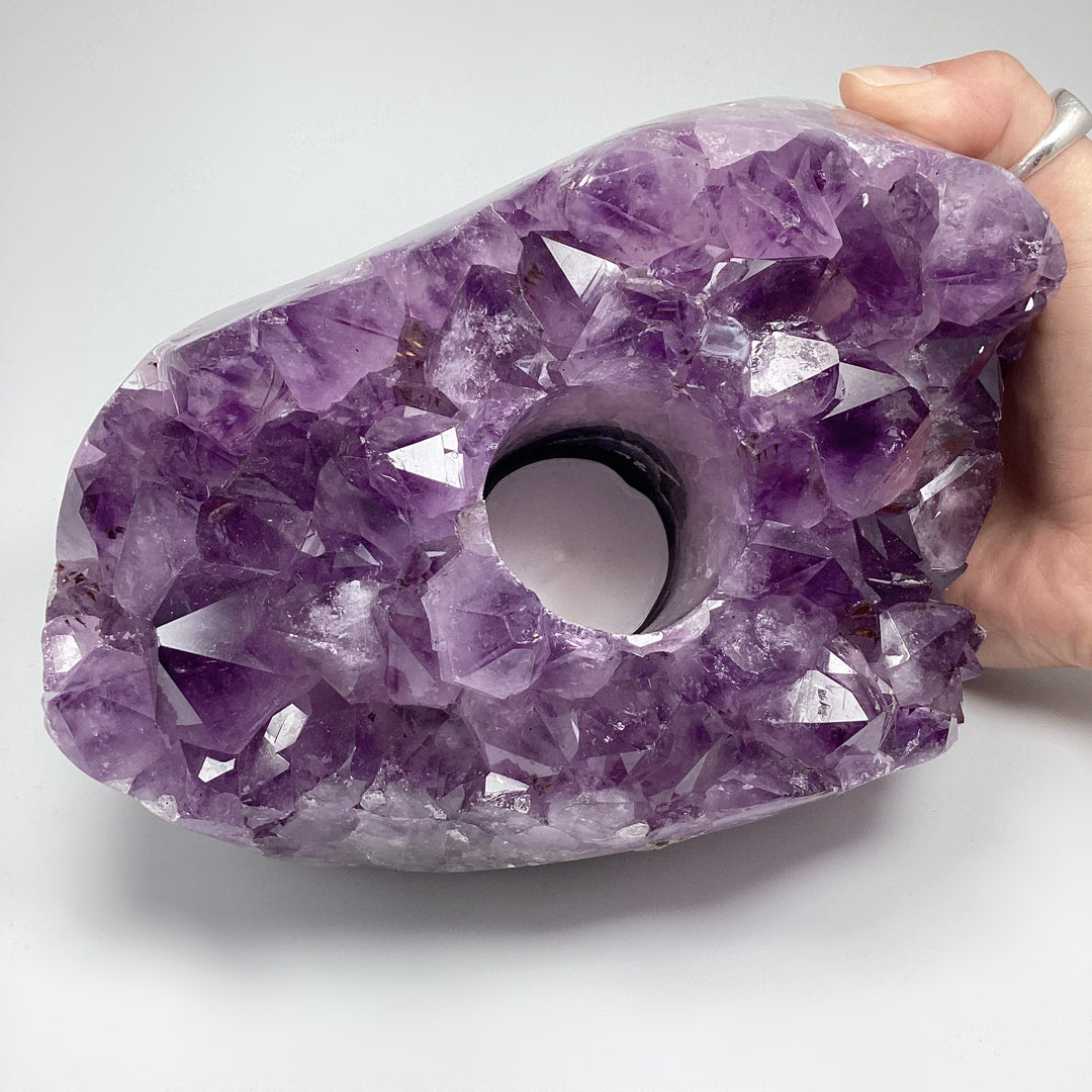 Amethyst Druze Candle Holder - Rocks and Gems Canada