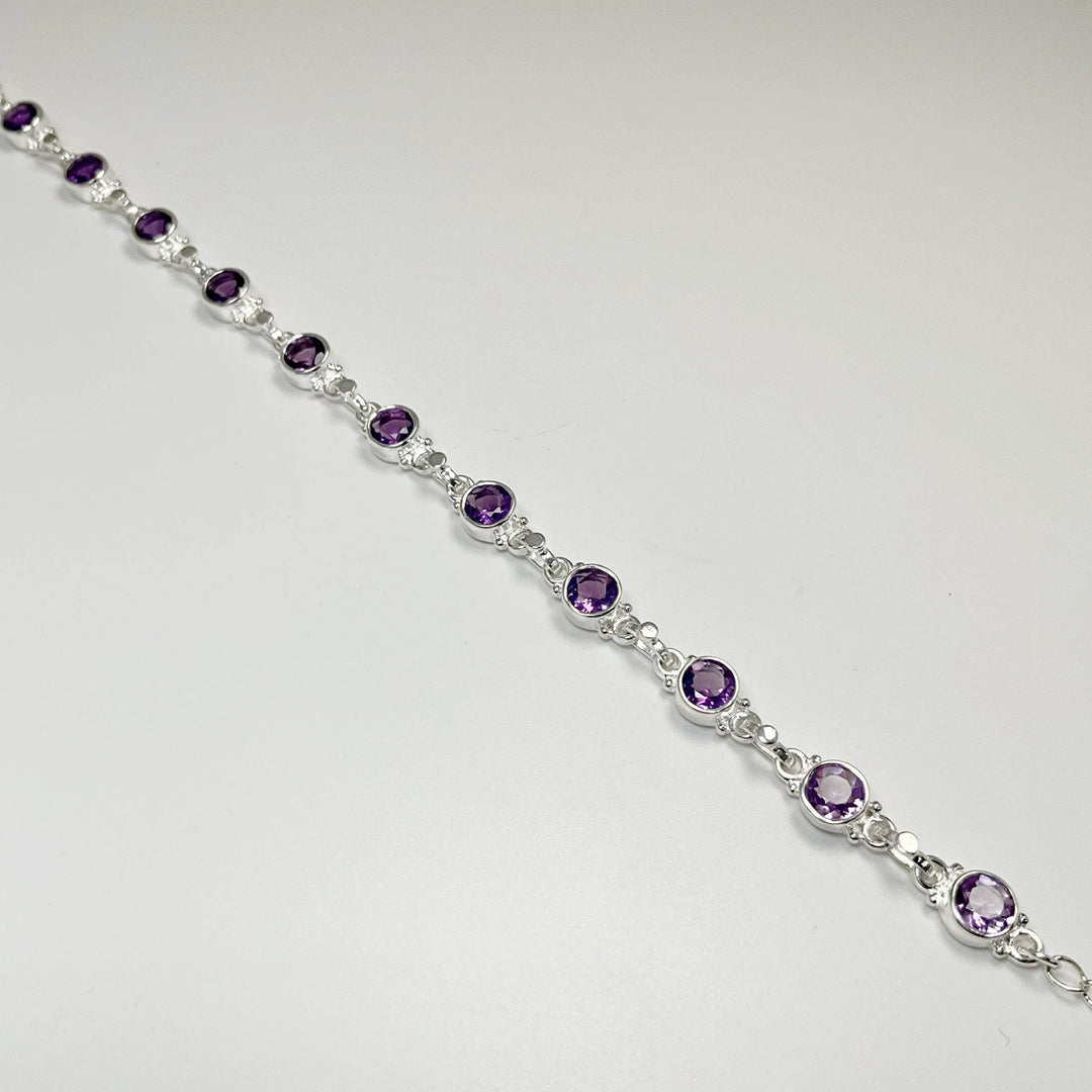 Amethyst Sterling Silver Bracelet - Rocks and Gems Canada