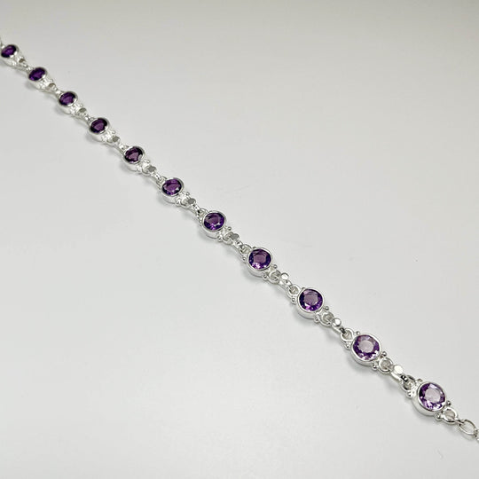 Amethyst Sterling Silver Bracelet - Rocks and Gems Canada