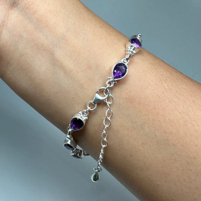 Amethyst Sterling Silver Bracelet