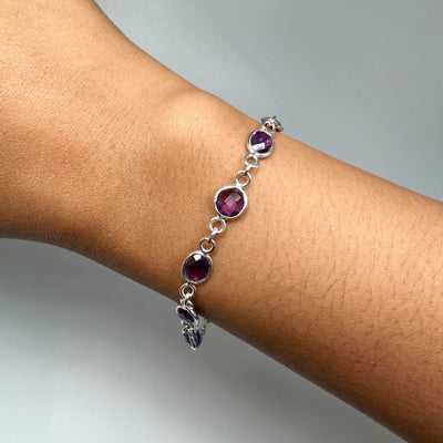 Amethyst Sterling Silver Bracelet