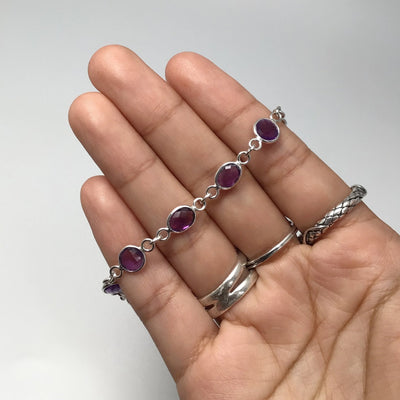 Amethyst Sterling Silver Bracelet