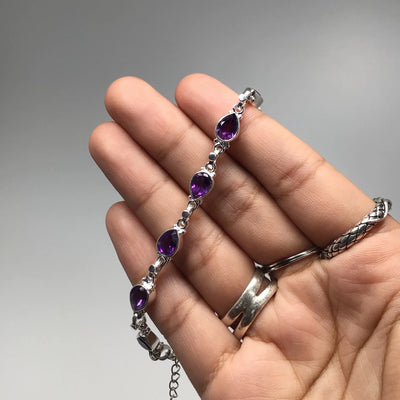 Amethyst Sterling Silver Bracelet