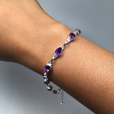 Amethyst Sterling Silver Bracelet