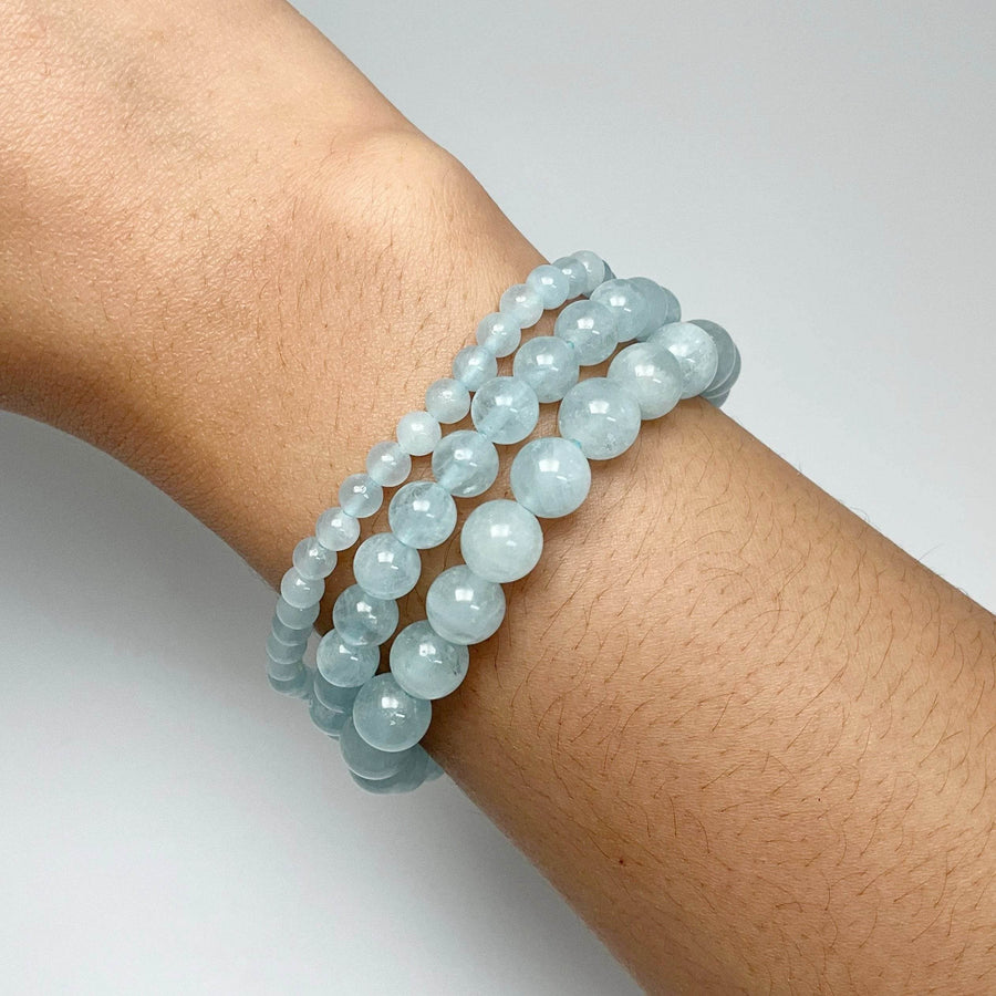 Aquamarine Beaded Bracelet-Rocks and Gems Canada