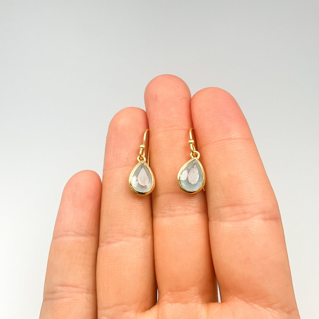 Aquamarine Dangle Earrings-Rocks and Gems Canada