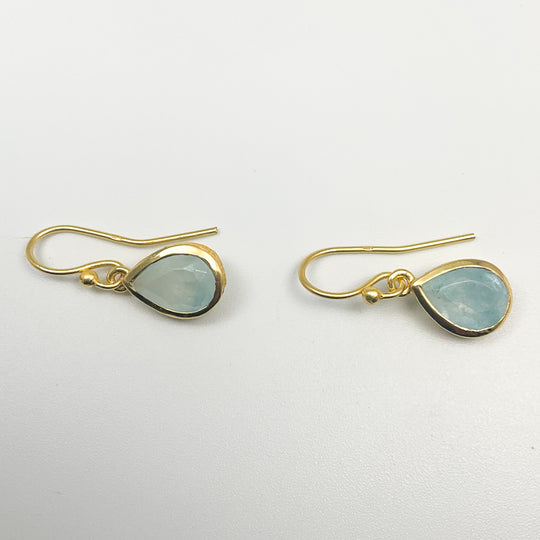 Aquamarine Dangle Earrings-Rocks and Gems Canada