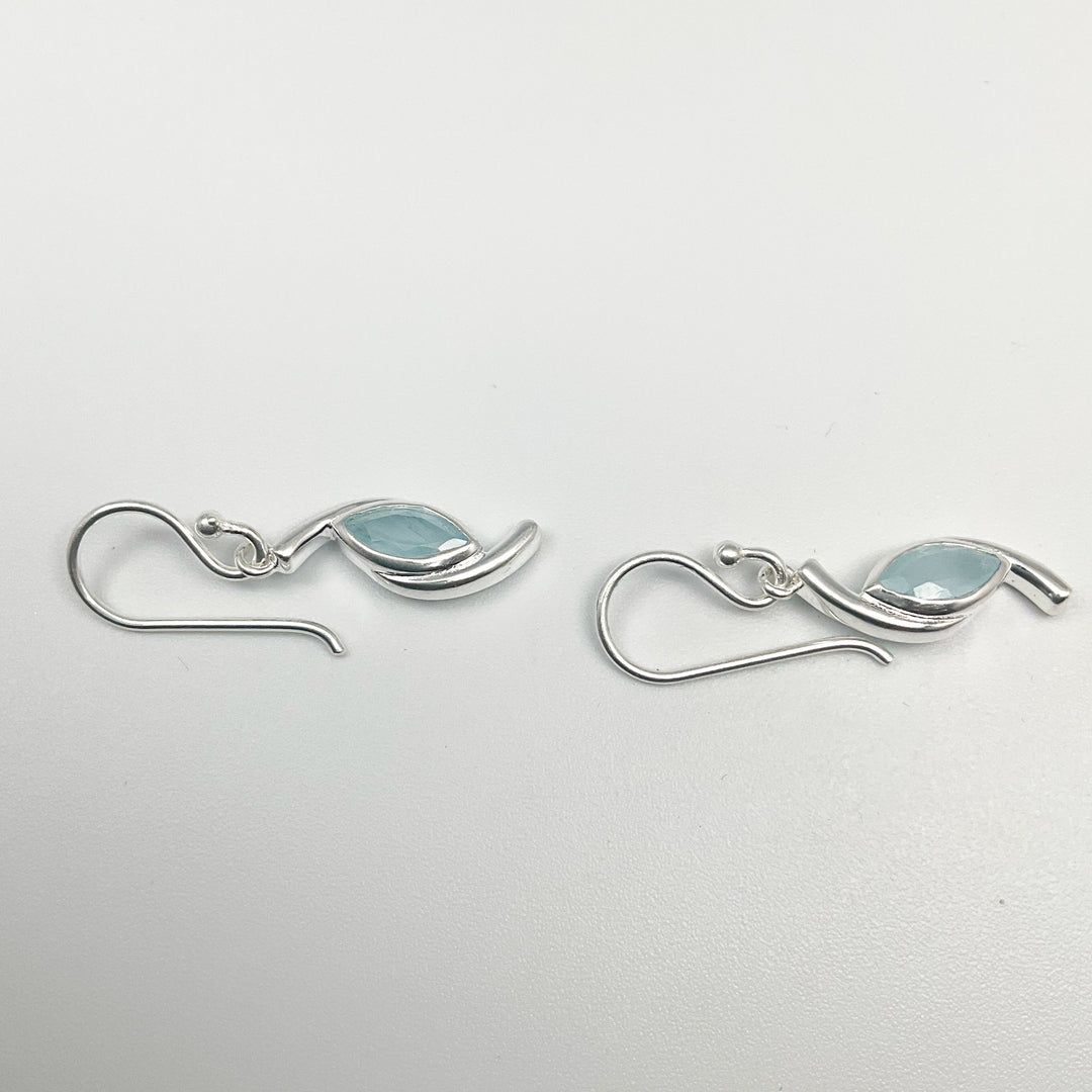 Aquamarine Dangle Earrings-Rocks and Gems Canada