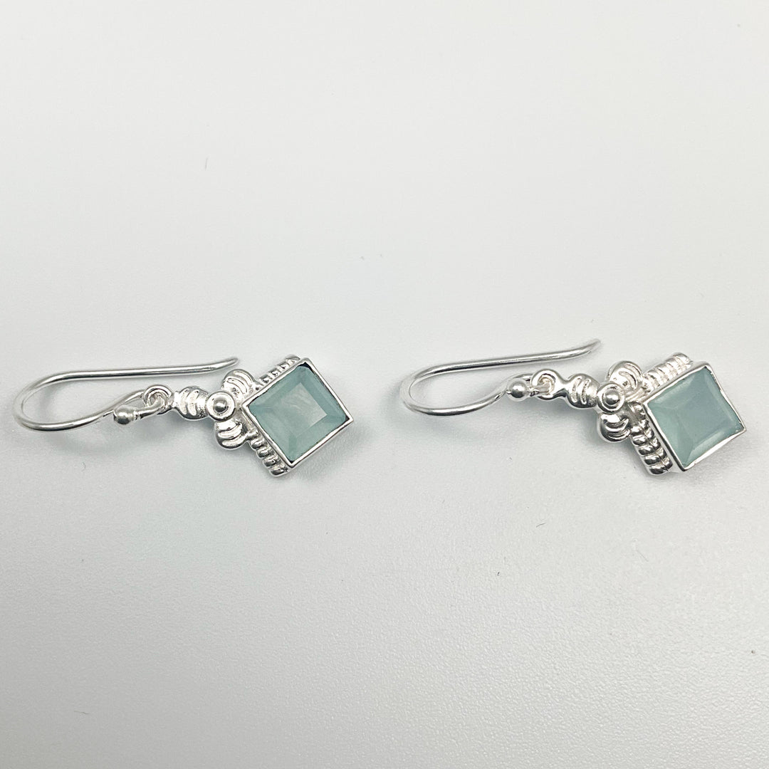 Aquamarine Dangle Earrings-Rocks and Gems Canada