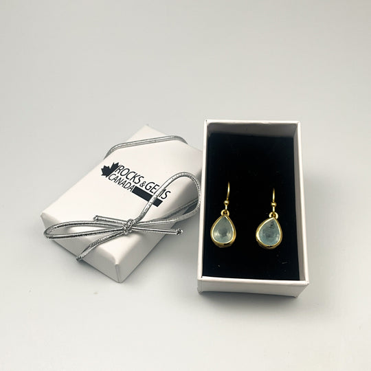 Aquamarine Dangle Earrings-Rocks and Gems Canada