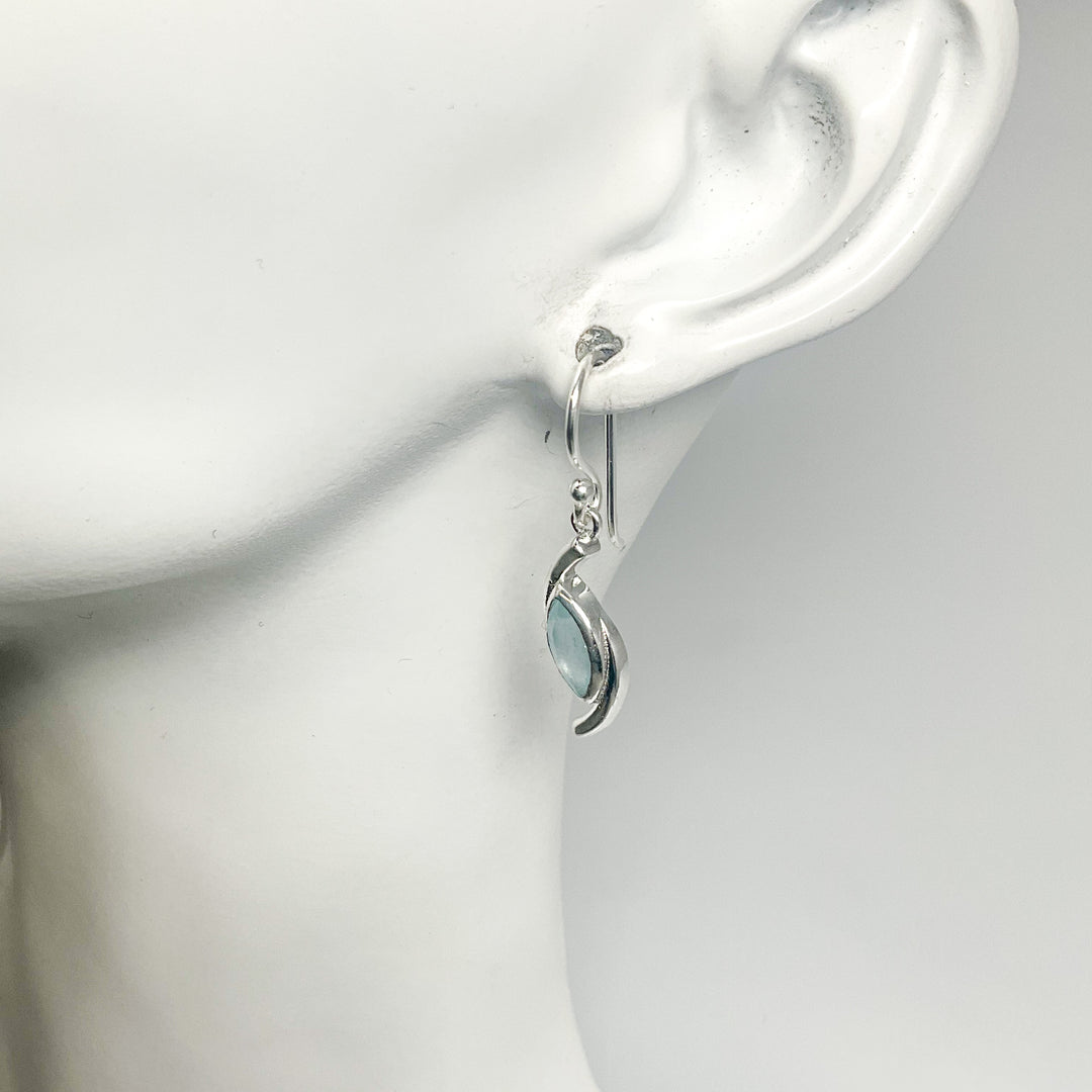 Aquamarine Dangle Earrings-Rocks and Gems Canada