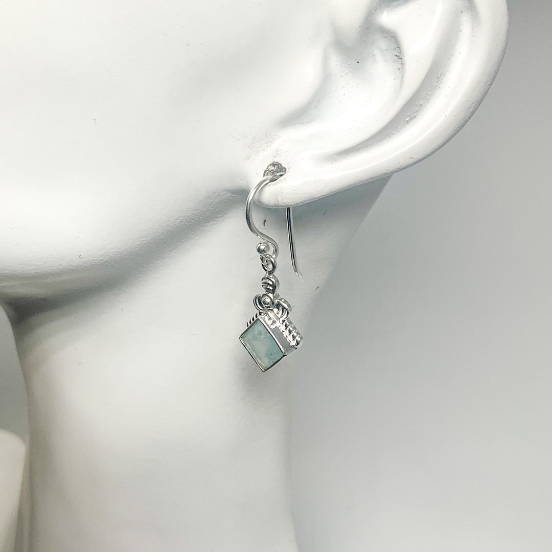 Aquamarine Dangle Earrings-Rocks and Gems Canada