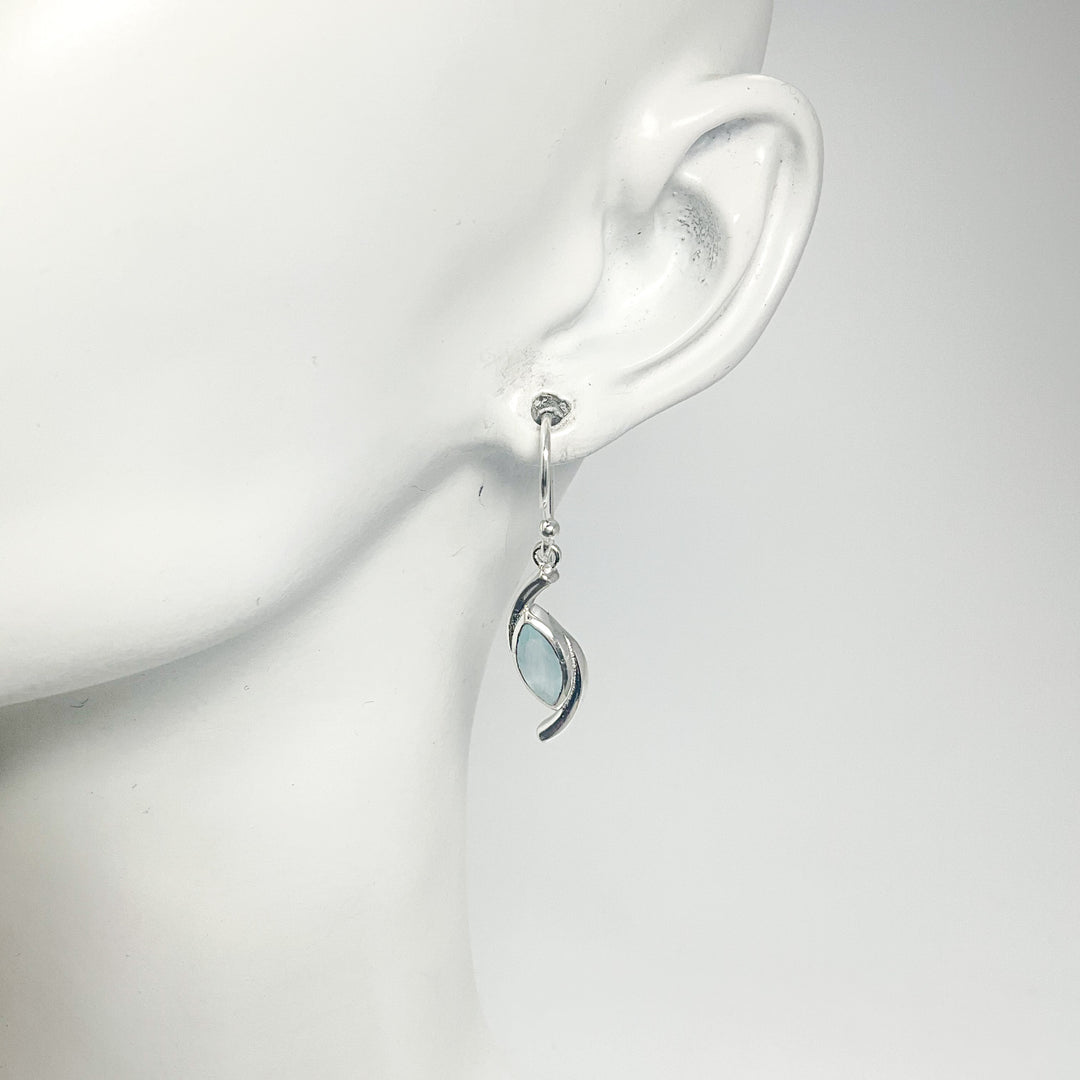 Aquamarine Dangle Earrings-Rocks and Gems Canada