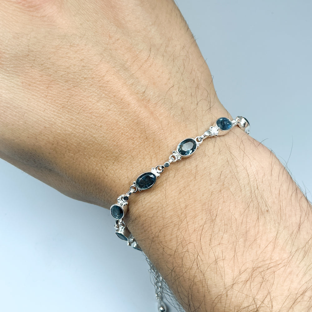 Aquamarine Sterling Silver Bracelet-Rocks and Gems Canada