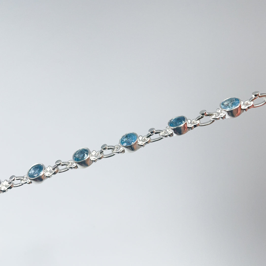 Aquamarine Sterling Silver Bracelet-Rocks and Gems Canada