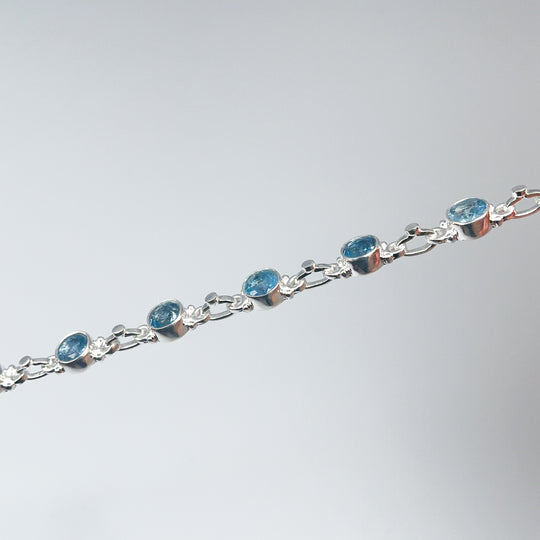 Aquamarine Sterling Silver Bracelet-Rocks and Gems Canada