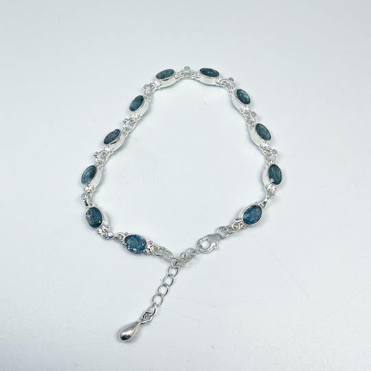 Aquamarine Sterling Silver Bracelet-Rocks and Gems Canada