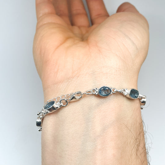 Aquamarine Sterling Silver Bracelet-Rocks and Gems Canada