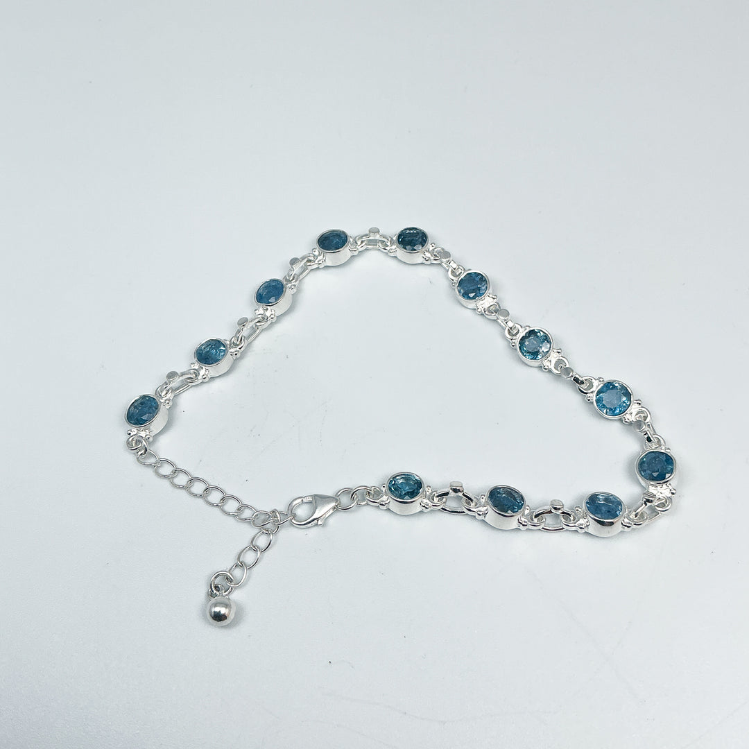 Aquamarine Sterling Silver Bracelet-Rocks and Gems Canada