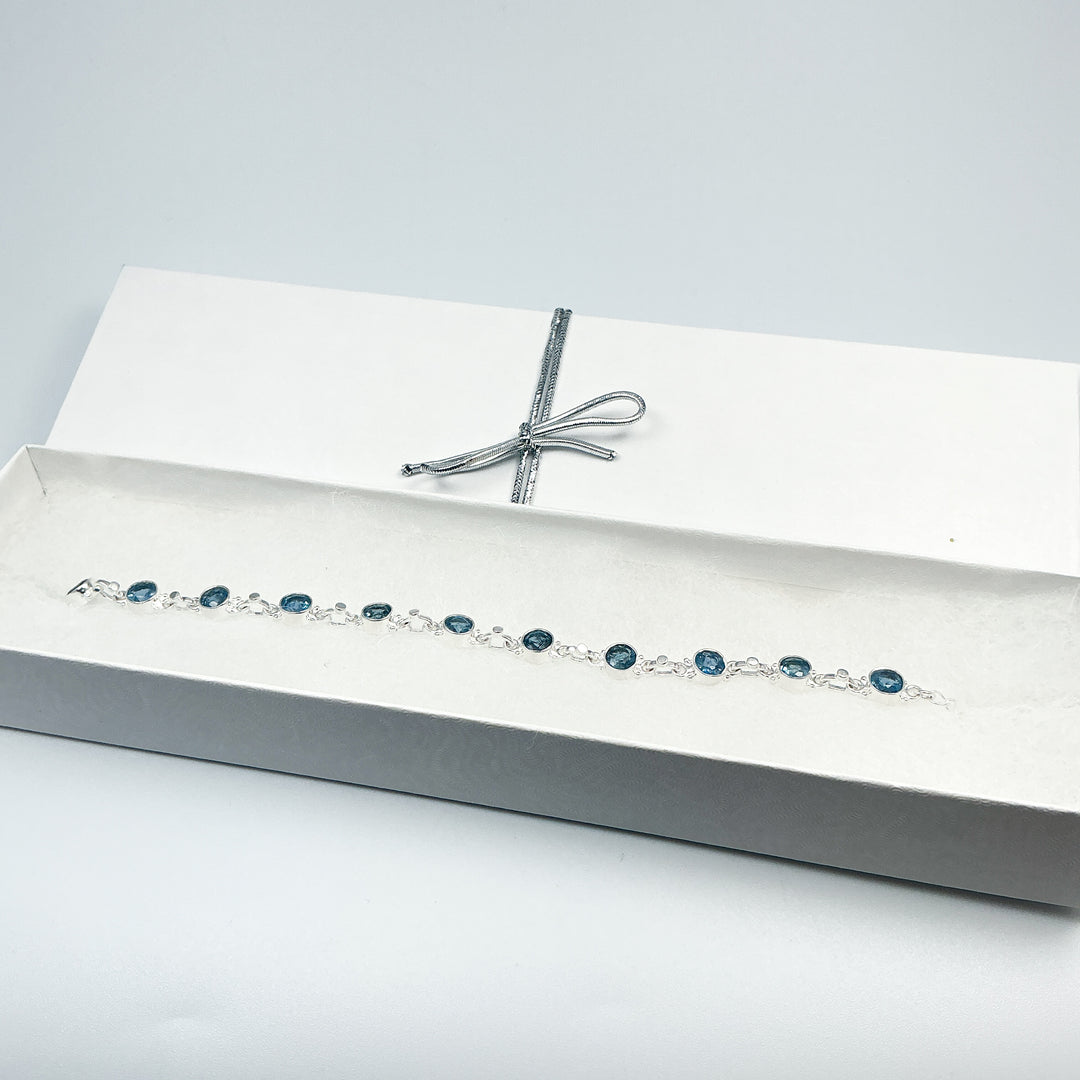 Aquamarine Sterling Silver Bracelet-Rocks and Gems Canada