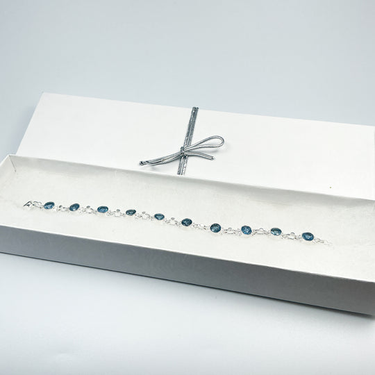 Aquamarine Sterling Silver Bracelet-Rocks and Gems Canada