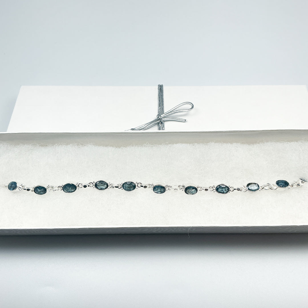 Aquamarine Sterling Silver Bracelet-Rocks and Gems Canada