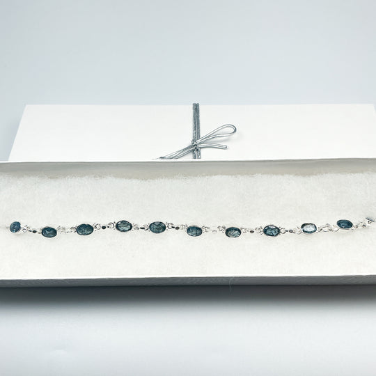 Aquamarine Sterling Silver Bracelet-Rocks and Gems Canada