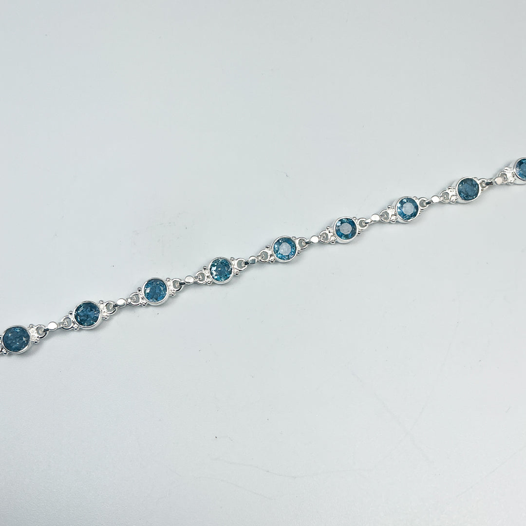 Aquamarine Sterling Silver Bracelet-Rocks and Gems Canada