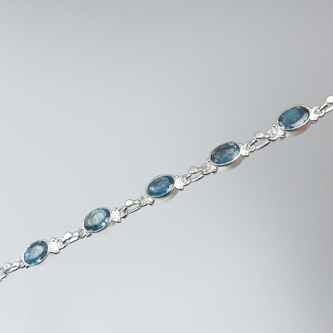 Aquamarine Sterling Silver Bracelet-Rocks and Gems Canada