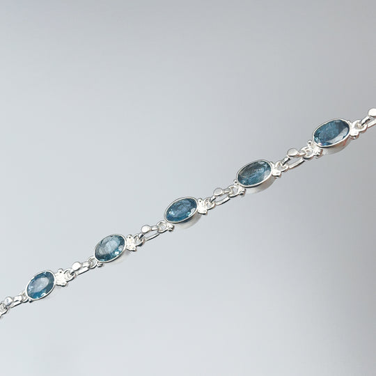Aquamarine Sterling Silver Bracelet-Rocks and Gems Canada